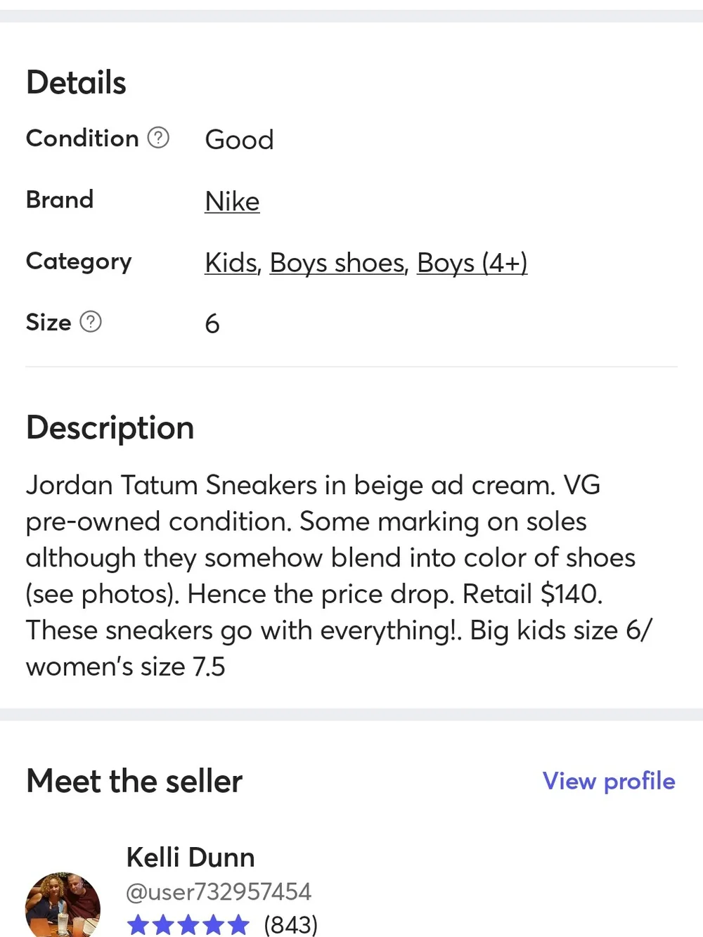 Jordan Tatums- Beige & Brown Patterned/Big Kids Size 6